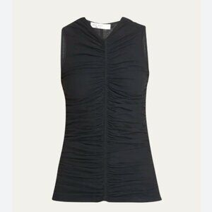 Ulla Johnson Allie Sleeveless Shirred Crepe Jersey Top - Size Small